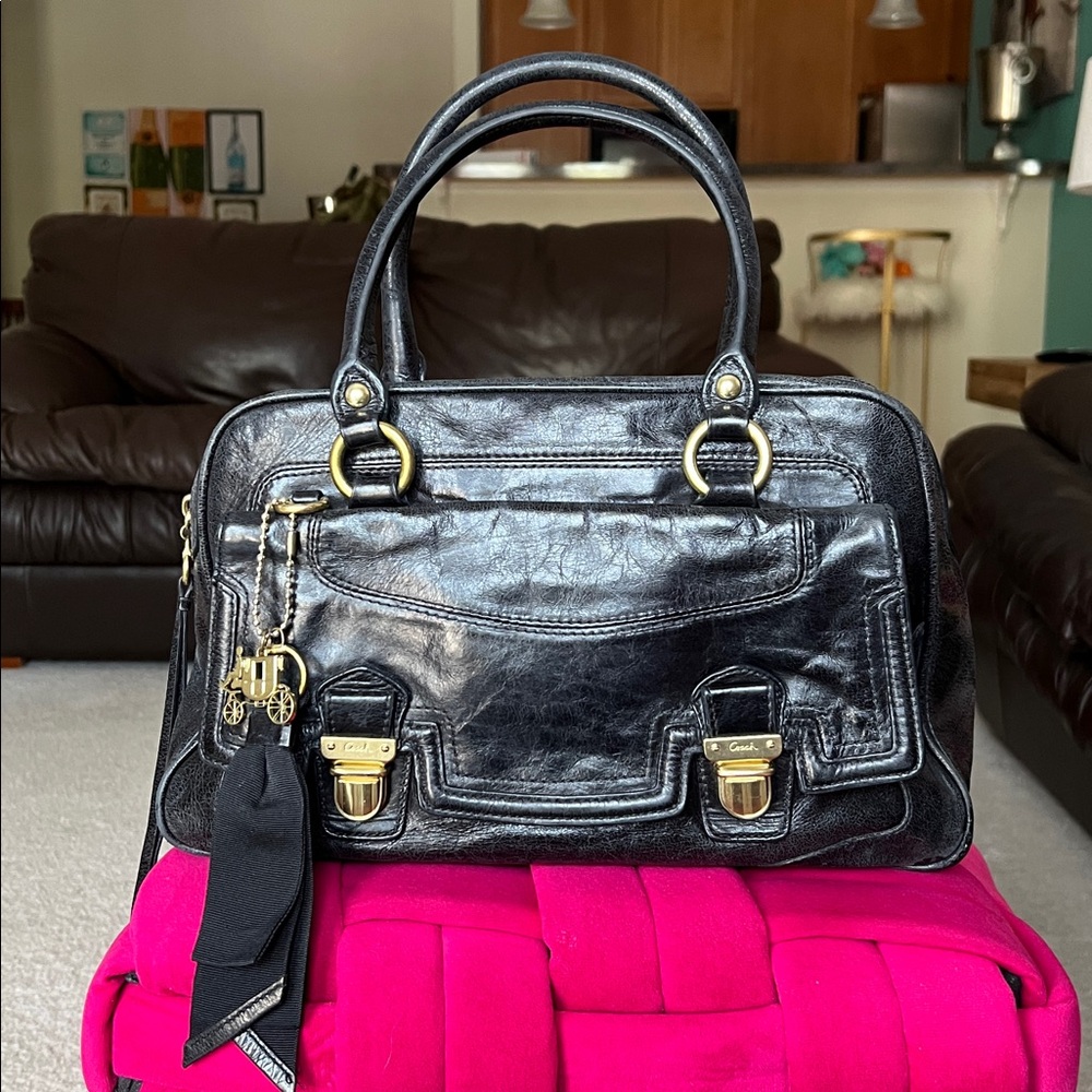 Coach Poppy Pushlock Satchel - Picture 2 of 16